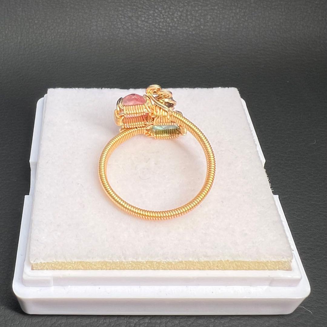 【for ☆彩テラス☆様】ピンクトルマリン＆ライトブルートルマリンリング