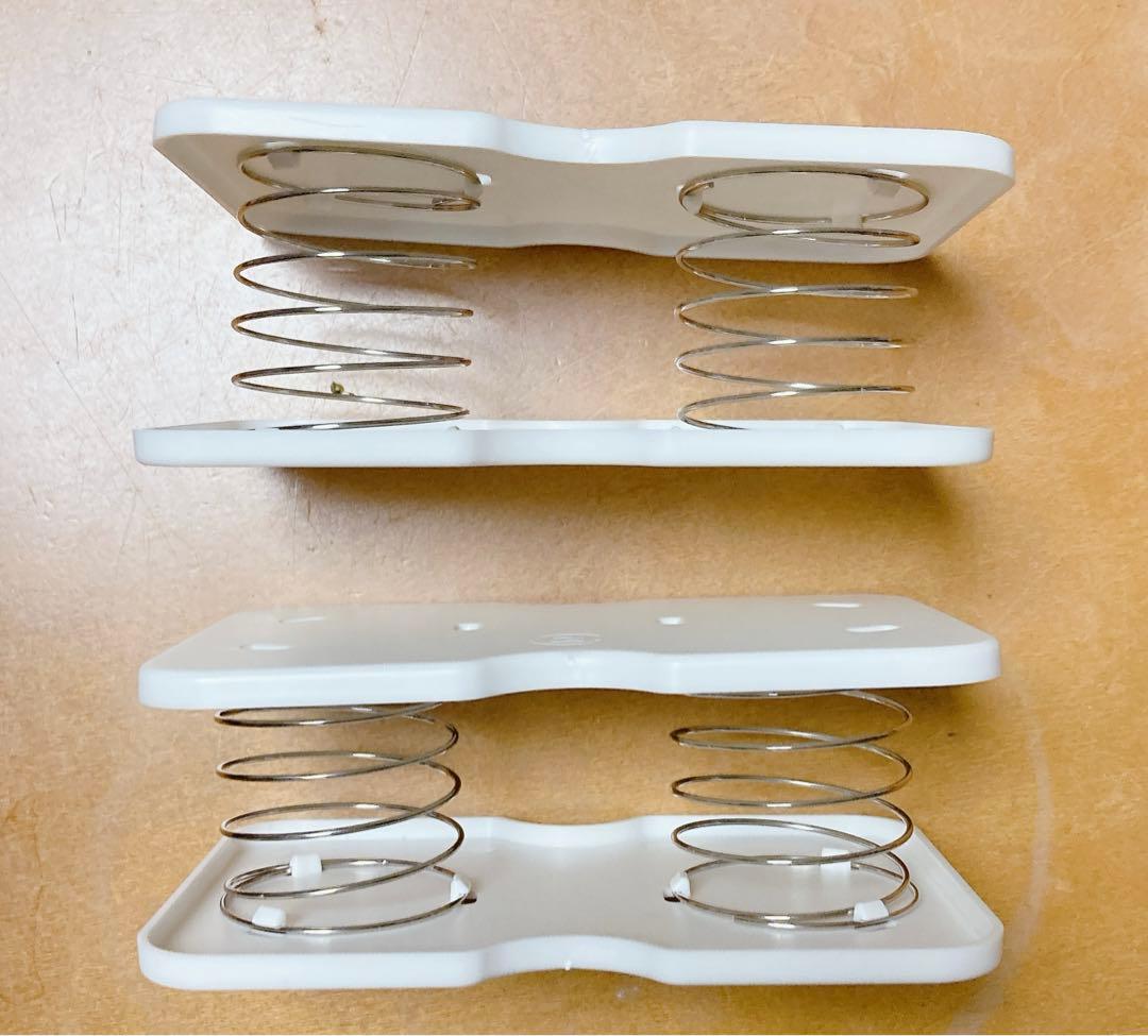 ティッシュケース、ボトムリフト、スプリング　2個セット　ホワイト