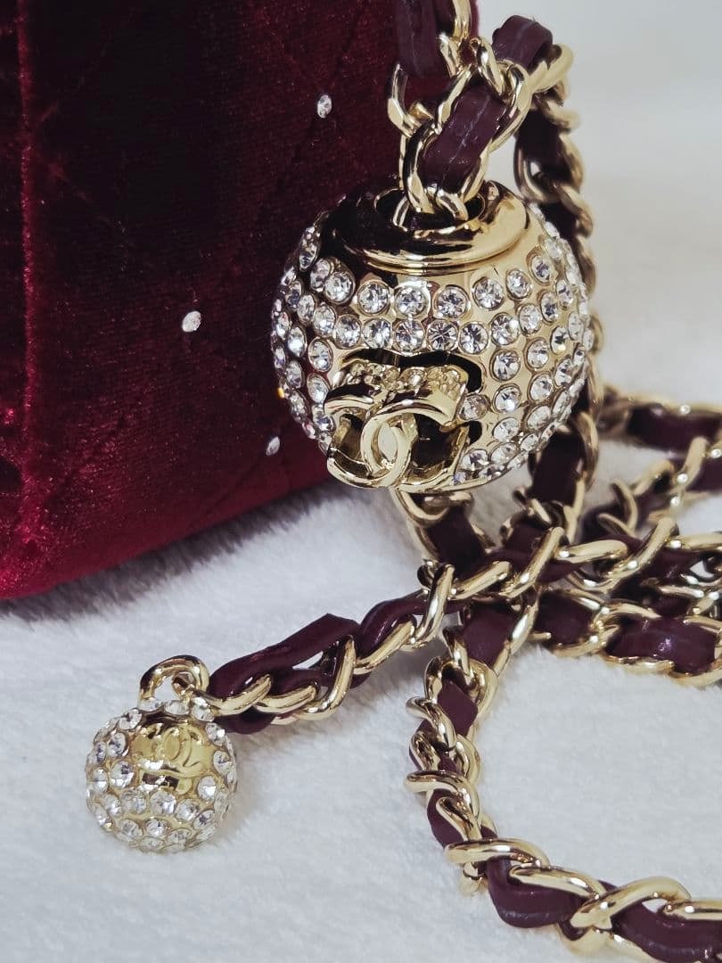 ワインレッド♡ リボン付き キルティングショルダーバッグ ノベルティ