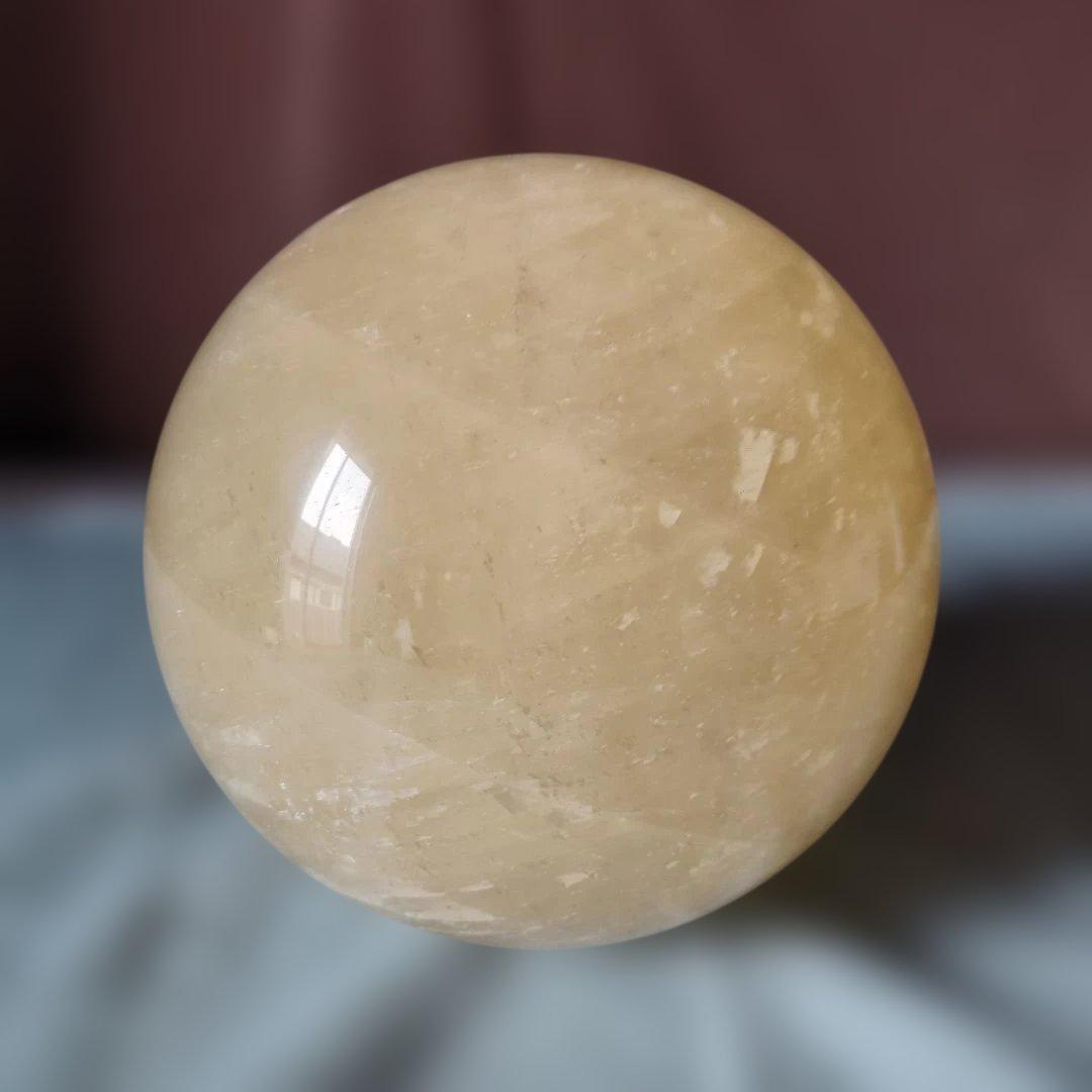 特大160ミリ径球レインボ-イェロ-カルサイト/風水インテリア ラッキ-アイテム