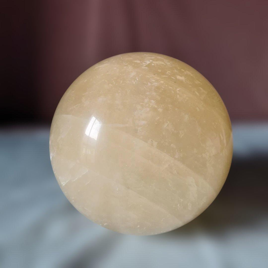 特大160ミリ径球レインボ-イェロ-カルサイト/風水インテリア ラッキ-アイテム