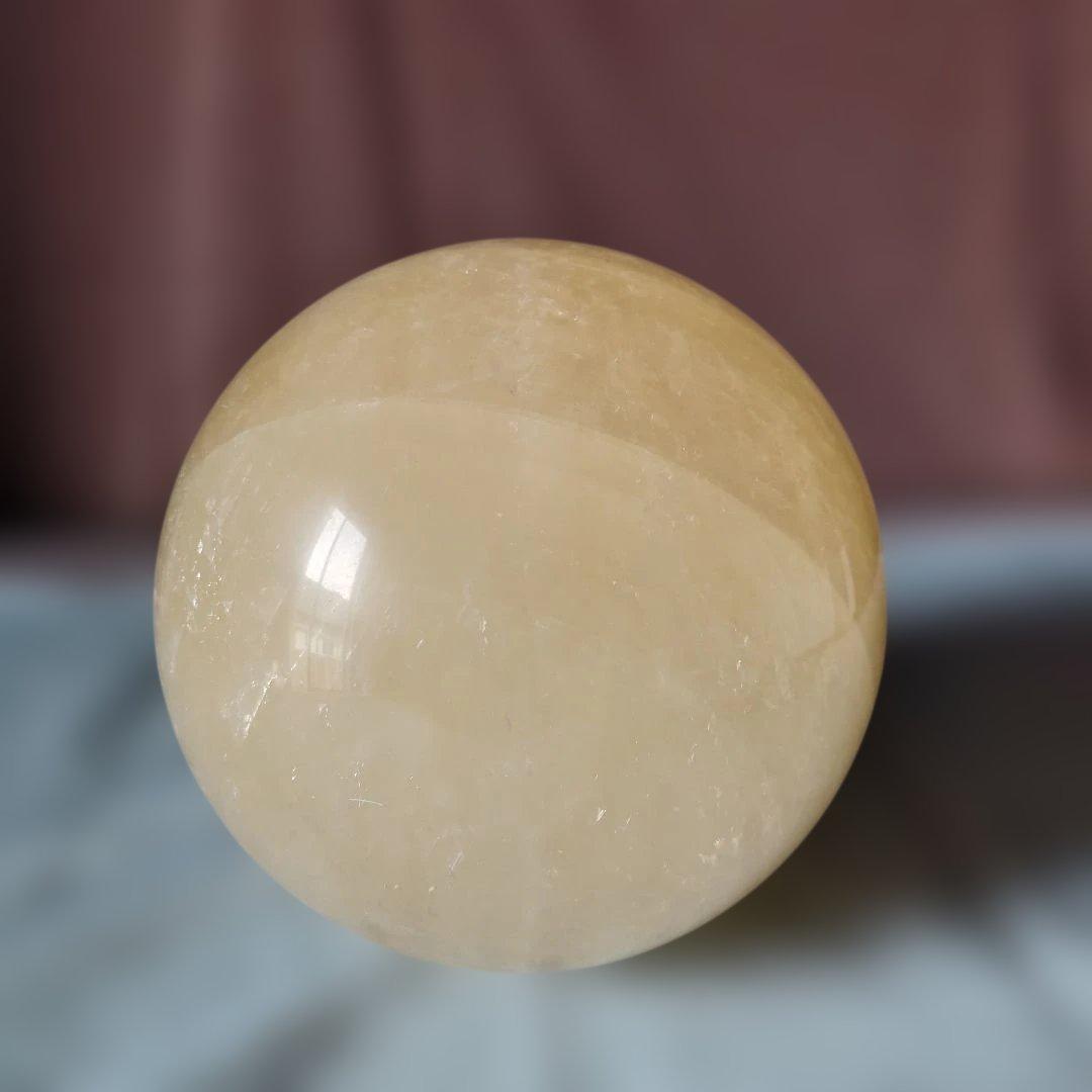 特大160ミリ径球レインボ-イェロ-カルサイト/風水インテリア ラッキ-アイテム