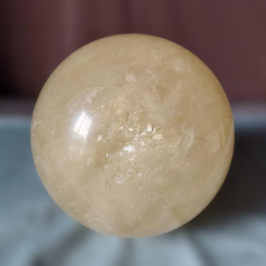 特大160ミリ径球レインボ-イェロ-カルサイト/風水インテリア ラッキ-アイテム