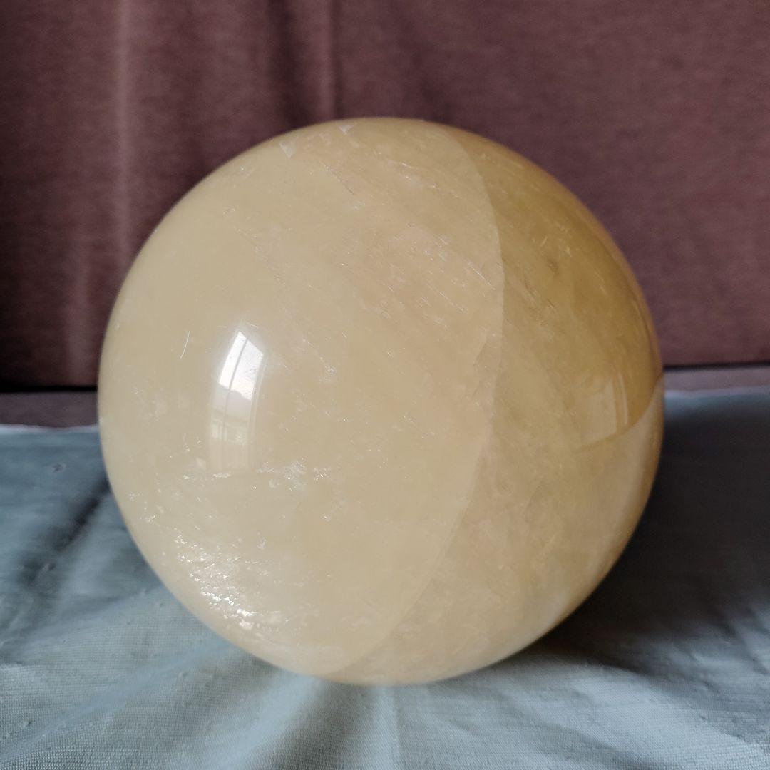 特大160ミリ径球レインボ-イェロ-カルサイト/風水インテリア ラッキ-アイテム