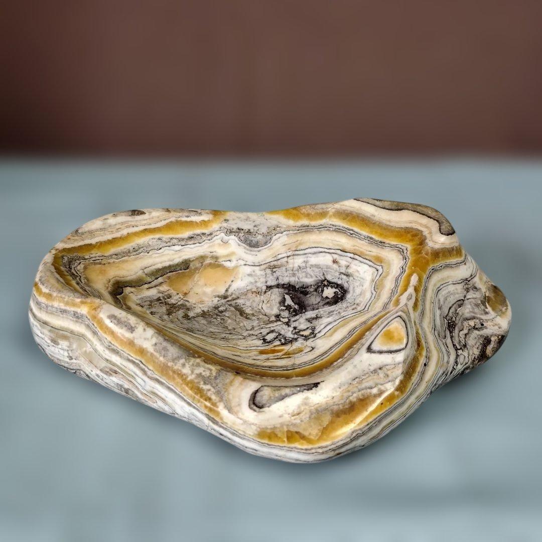 特大160ミリ径球レインボ-イェロ-カルサイト/風水インテリア ラッキ-アイテム