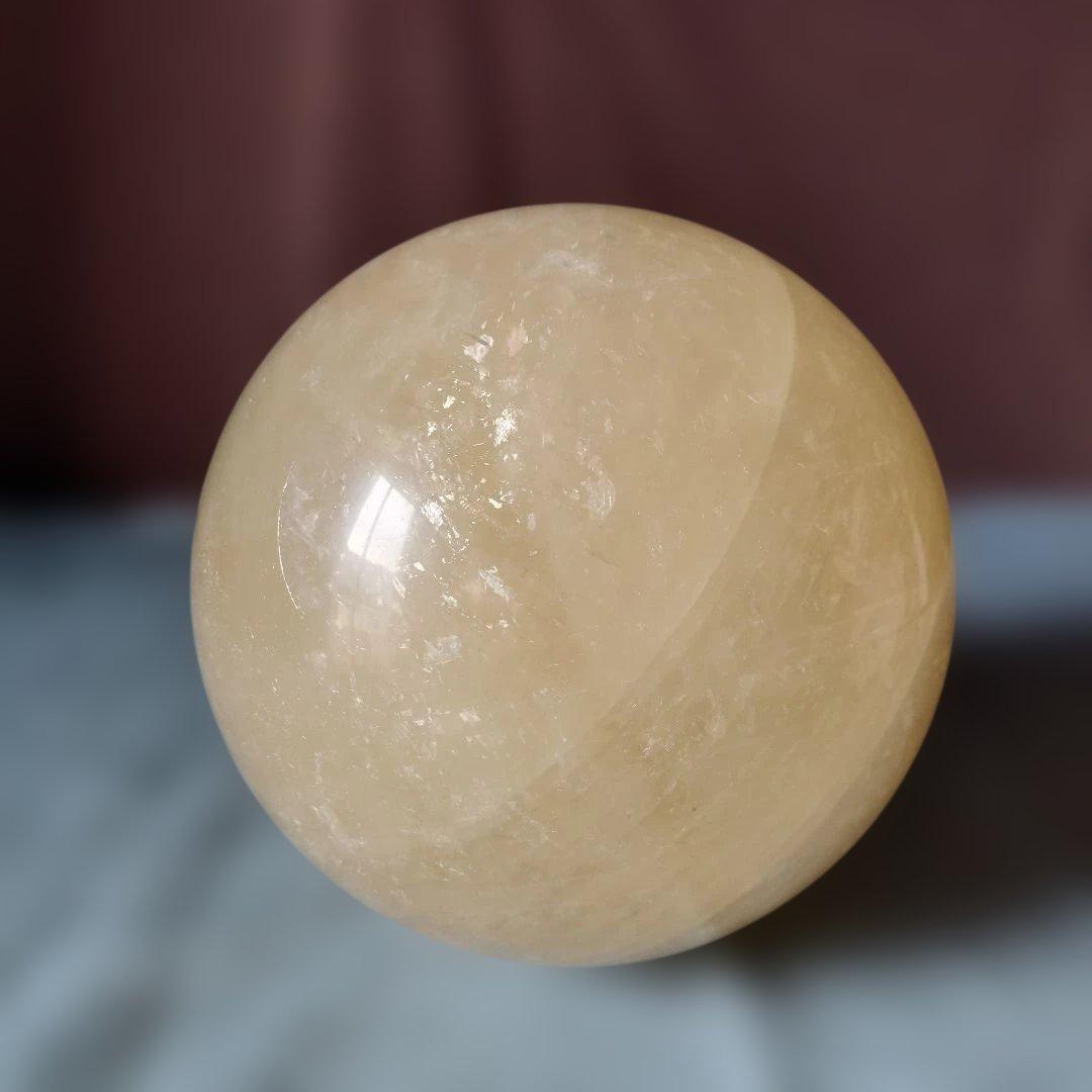 特大160ミリ径球レインボ-イェロ-カルサイト/風水インテリア ラッキ-アイテム