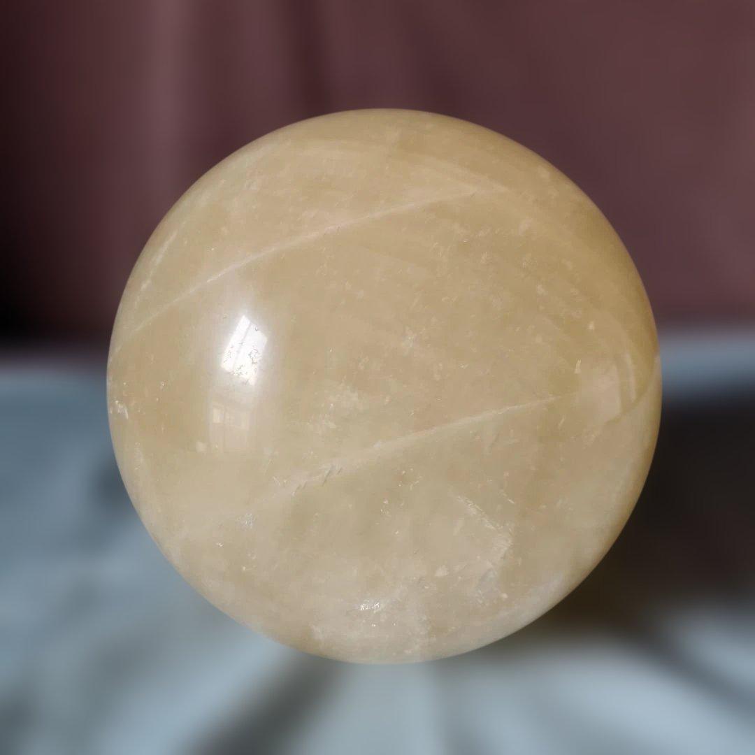 特大160ミリ径球レインボ-イェロ-カルサイト/風水インテリア ラッキ-アイテム