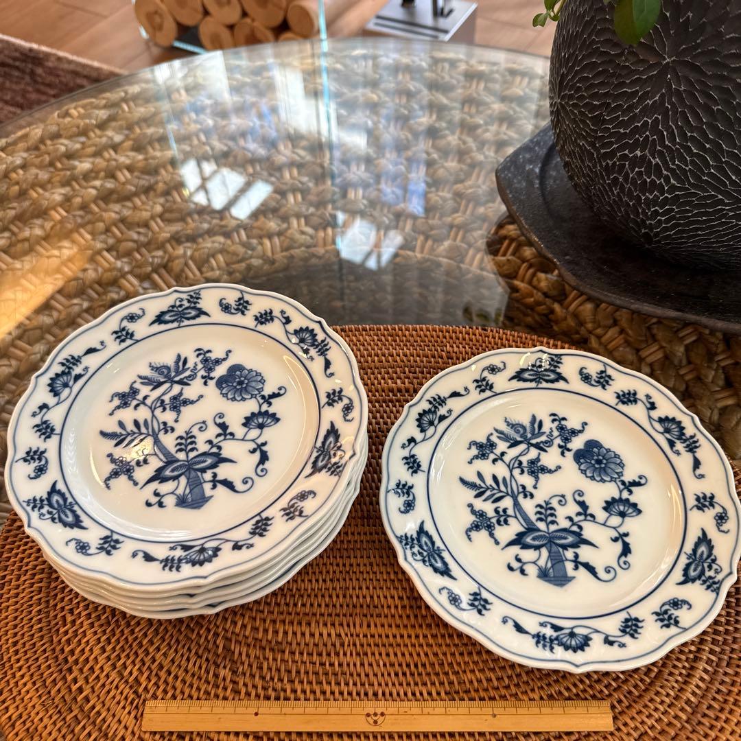 【6点セット】 17.5cm ケーキ皿 Blue Danube ブルーダニューブ