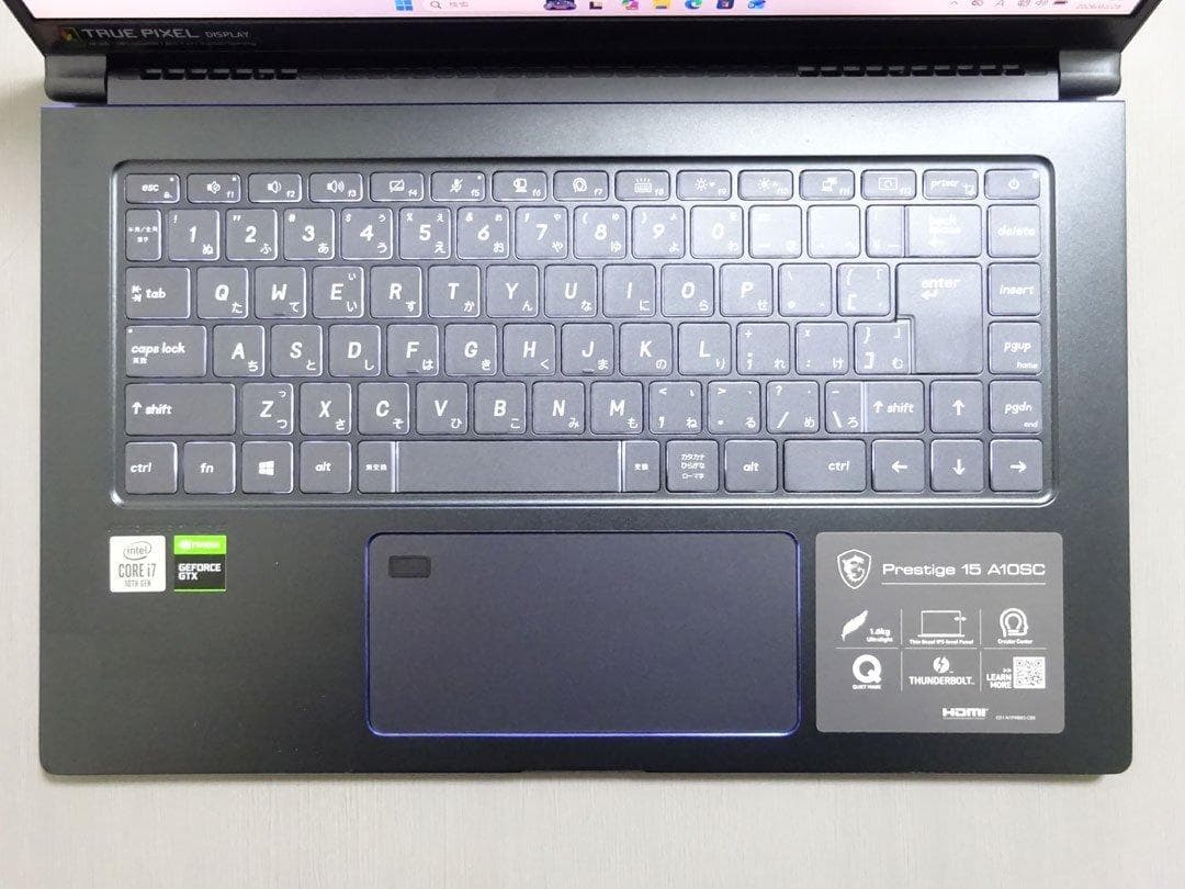 Windowsノート本体 MSI Prestige15 A10SC Core i7 32GB 4K