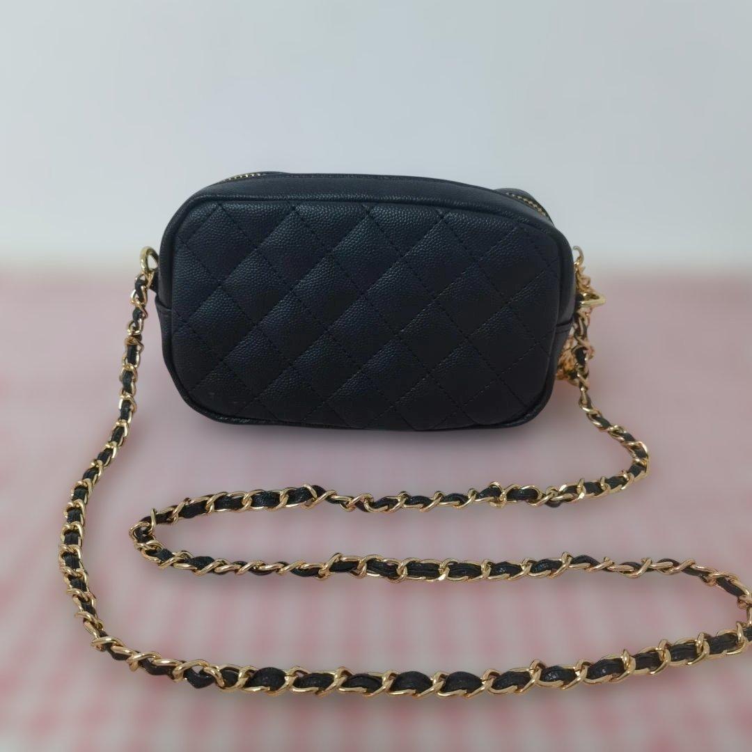 ☆おしゃれ☆ブラック　レザー　ショルダーバッグ