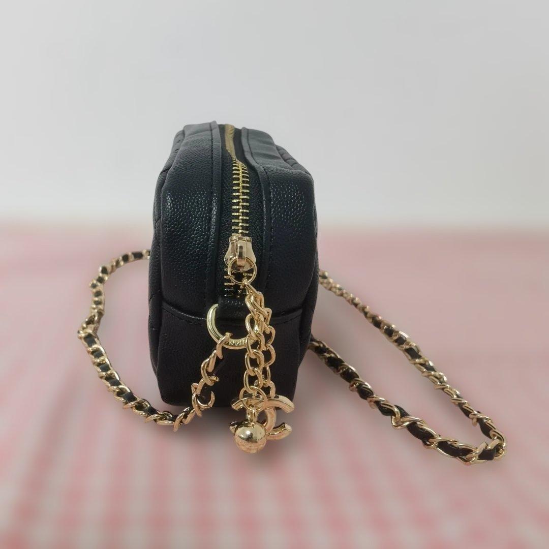 ☆おしゃれ☆ブラック　レザー　ショルダーバッグ