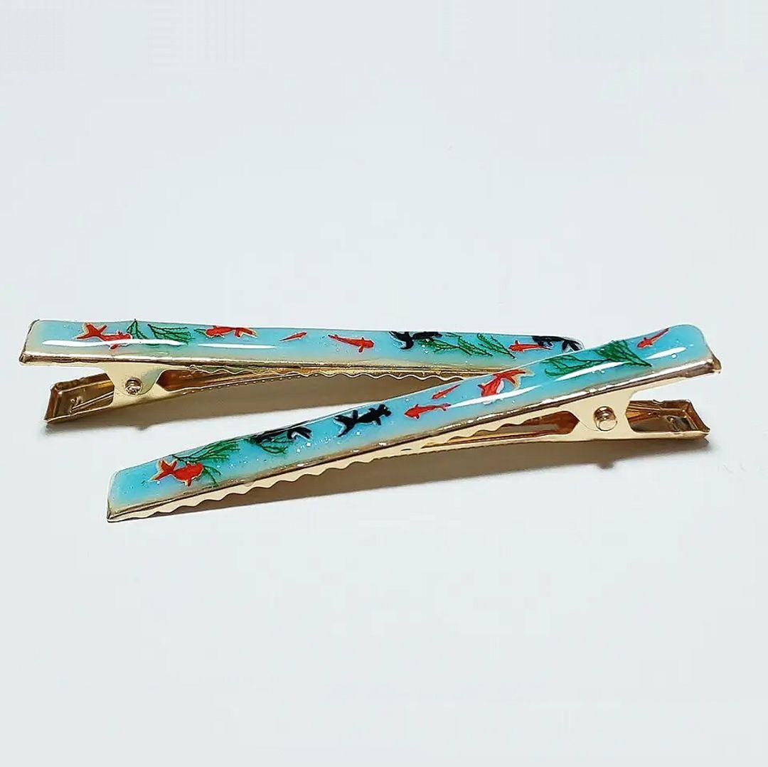 【410】金魚模様のヘアクリップ