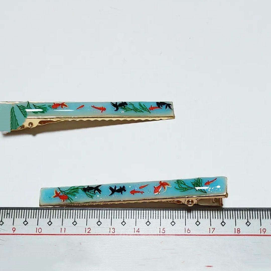 【410】金魚模様のヘアクリップ