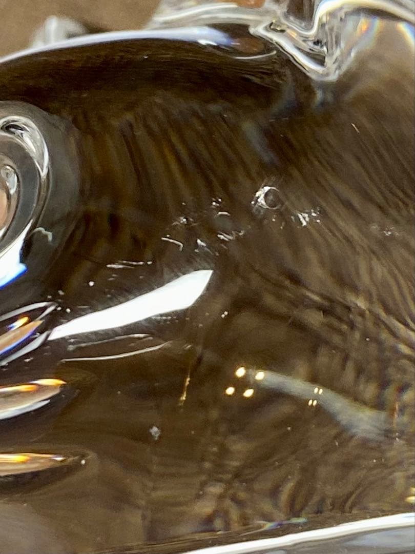 Baccarat バカラ クリスタル 招き猫 箱なし イニシャル入り 10cm