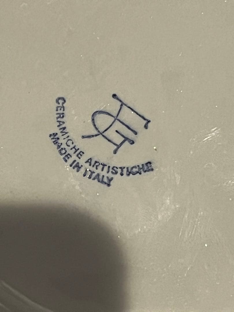 イタリア製　花びん　大型　磁器　セラミック　花模様　ビンテージ　36cm 美品