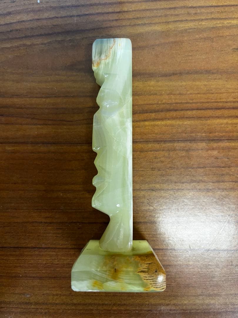 グリーンオニキス　モアイ像　置物