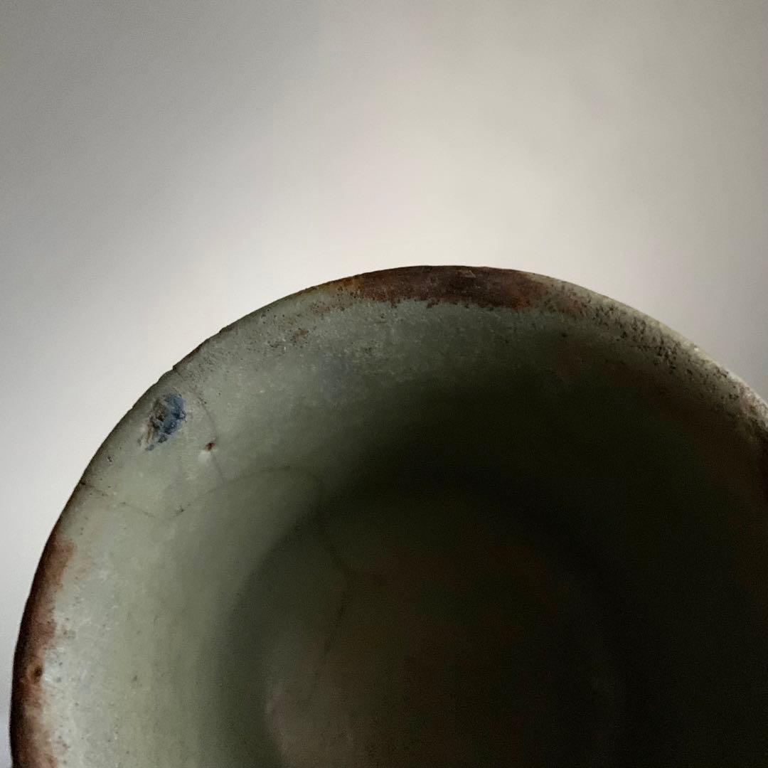 七官青磁 筒盃 ちょこ ぐい呑み 明朝期 古美術 中国美術 古道具 アンティーク