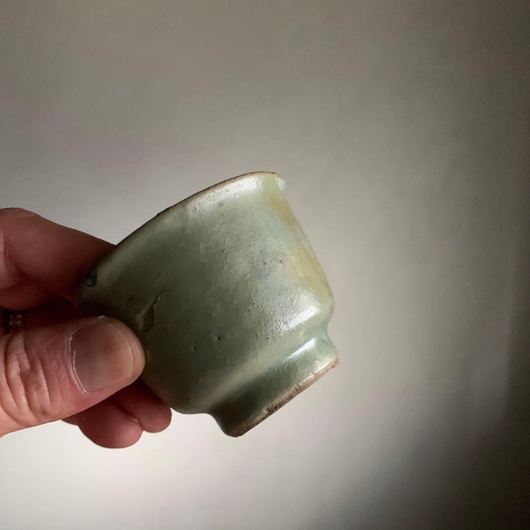 七官青磁 筒盃 ちょこ ぐい呑み 明朝期 古美術 中国美術 古道具 アンティーク