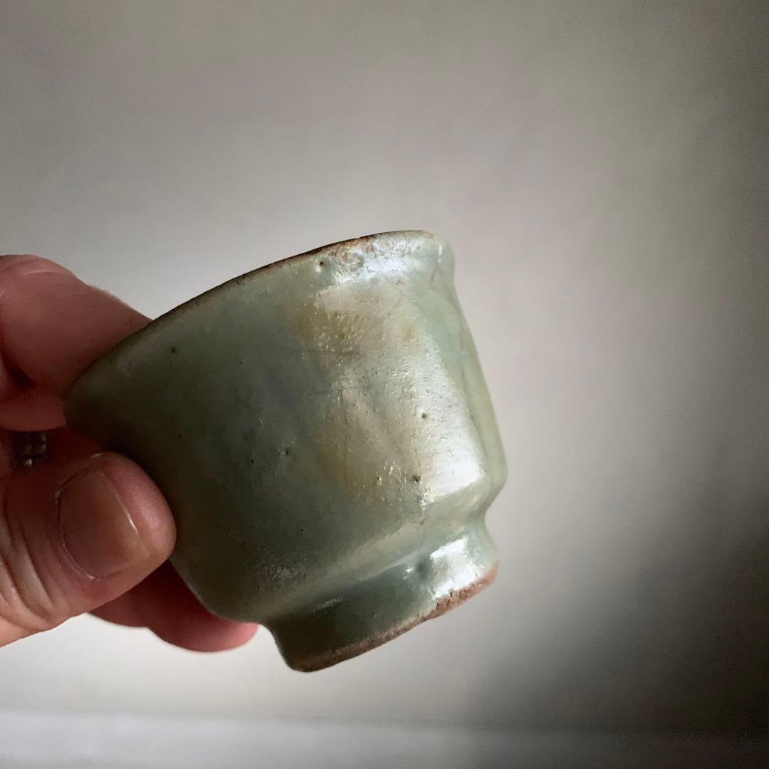 七官青磁 筒盃 ちょこ ぐい呑み 明朝期 古美術 中国美術 古道具 アンティーク