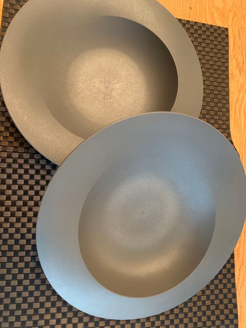 ARAS エイラス深型グレー皿 2枚セット