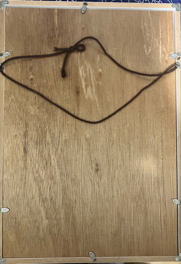 手描き抽象画 村の風景　カラフルなメキシコの民俗画　村の生活を描いたアート