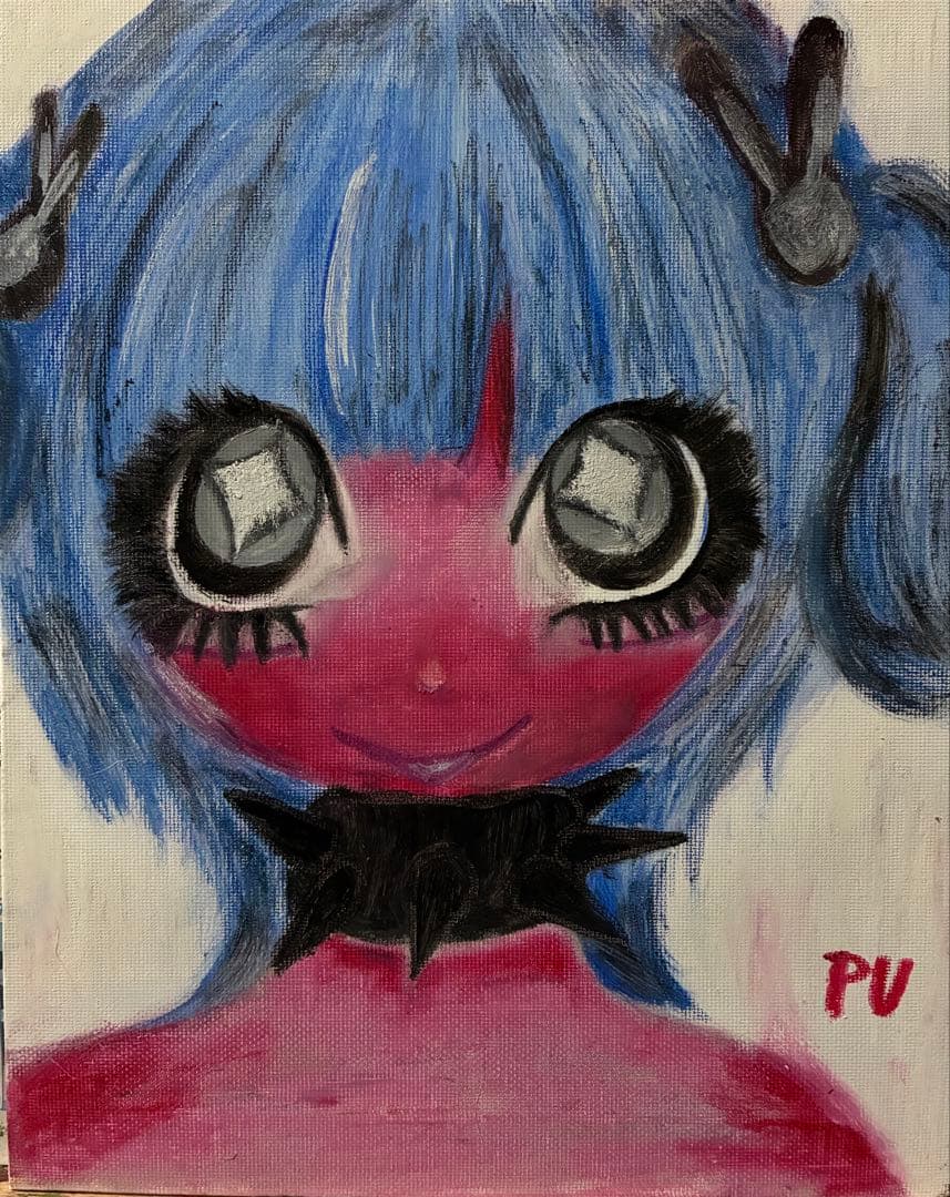 アート イラスト 絵画 病みかわいい 女の子 オリジナル 創作 一点物 原画