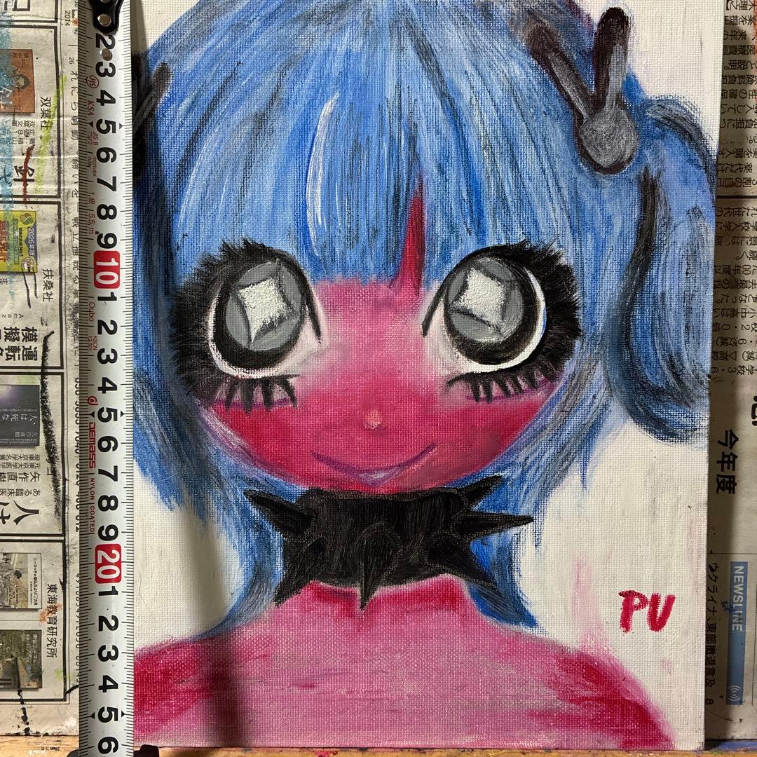 アート イラスト 絵画 病みかわいい 女の子 オリジナル 創作 一点物 原画