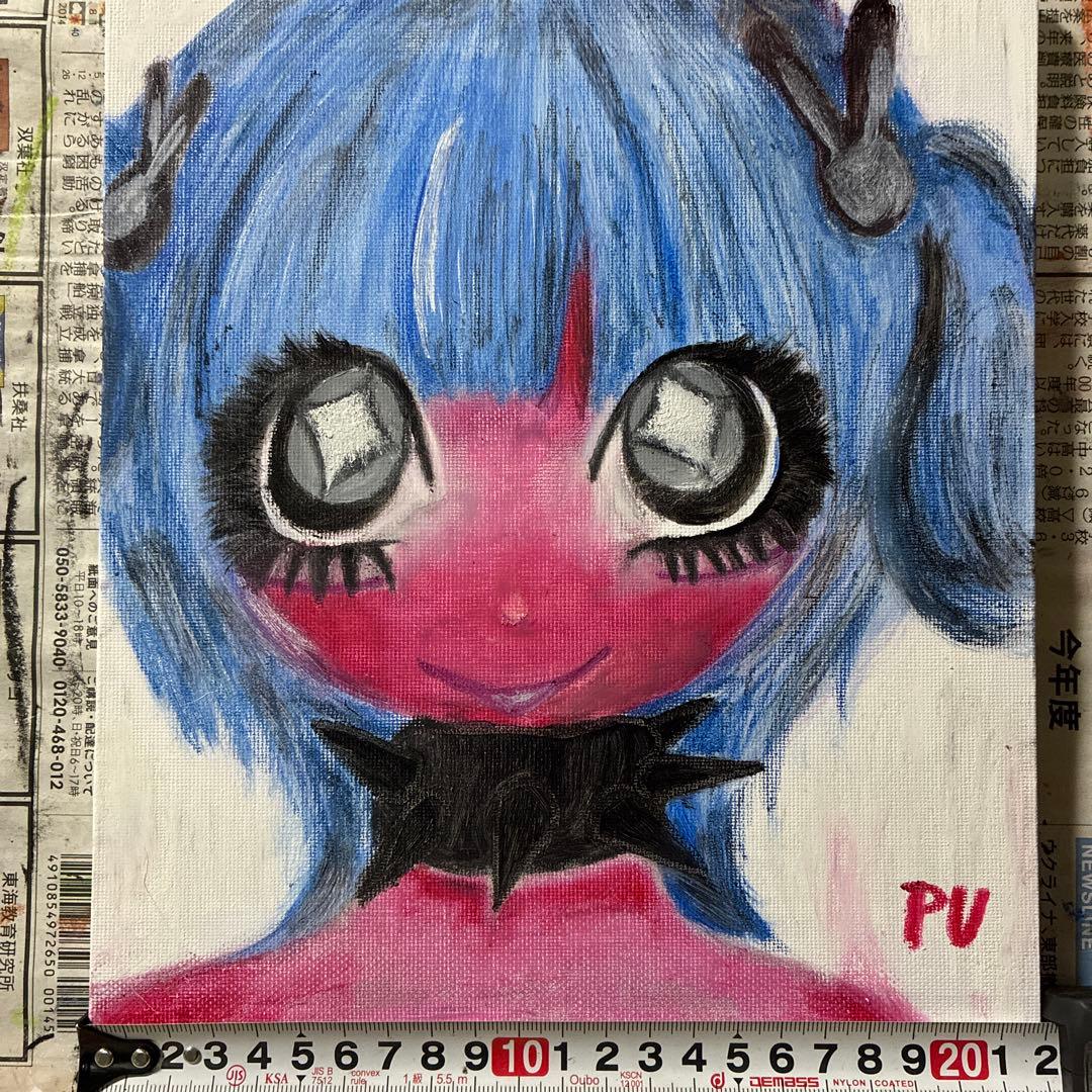 アート イラスト 絵画 病みかわいい 女の子 オリジナル 創作 一点物 原画