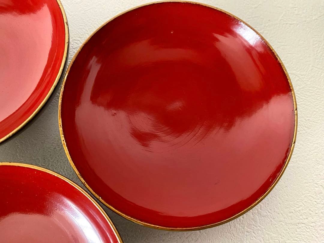 アンティーク 天然木 輪島塗 沈金 蓋付 汁椀 お椀 茶系 5客 懐石料理