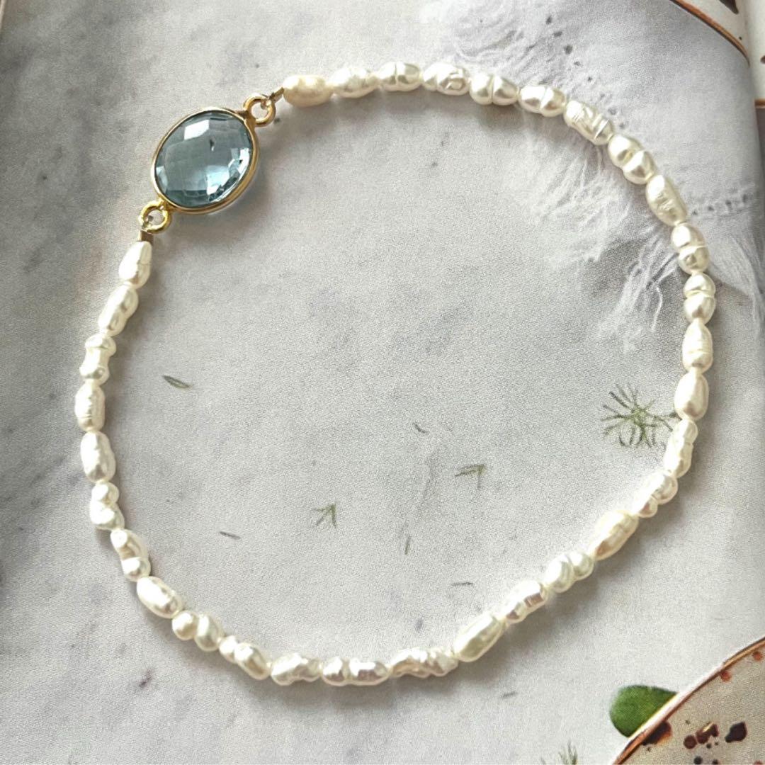 kao☺︎ 枠ブルーラブラドライト×ブラックオニキスゴムブレス