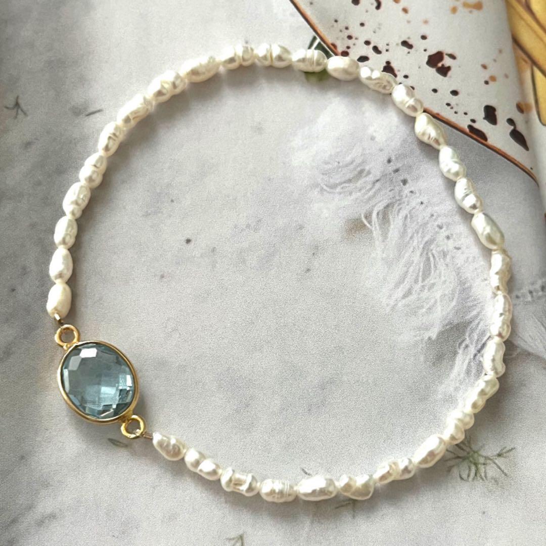 kao☺︎ 枠ブルーラブラドライト×ブラックオニキスゴムブレス