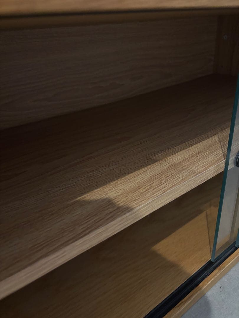 k*i様 無印良品 スチールユニットシェルフ用ボックスガラス引き戸 オーク材