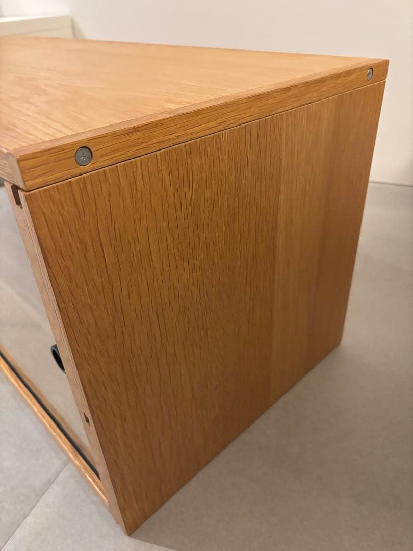 k*i様 無印良品 スチールユニットシェルフ用ボックスガラス引き戸 オーク材