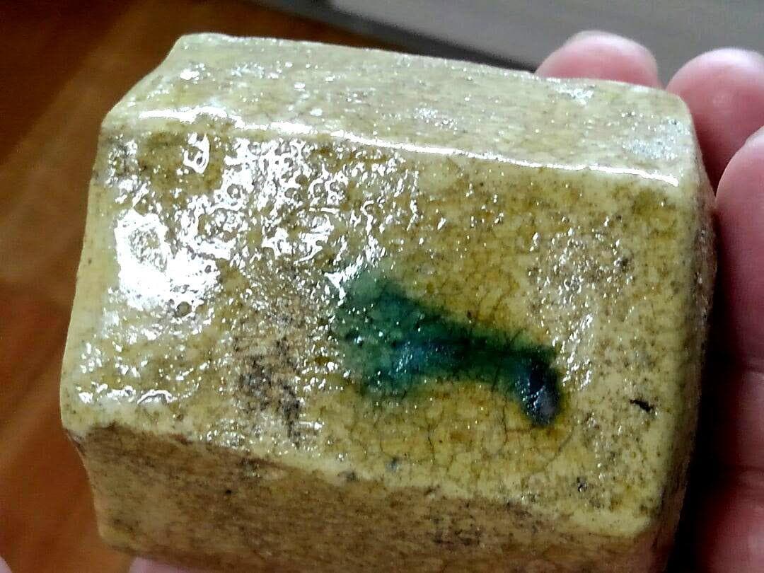 ♥美濃焼　黄瀬戸　六角盃　桐箱付き　ぐい飲み　ぐい吞み　骨董品