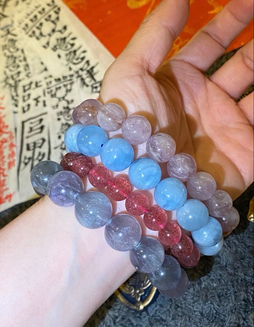 最強神道術式かけ！魅力覚醒 【超レア幻想色天使の羽フローライトブレスレット】