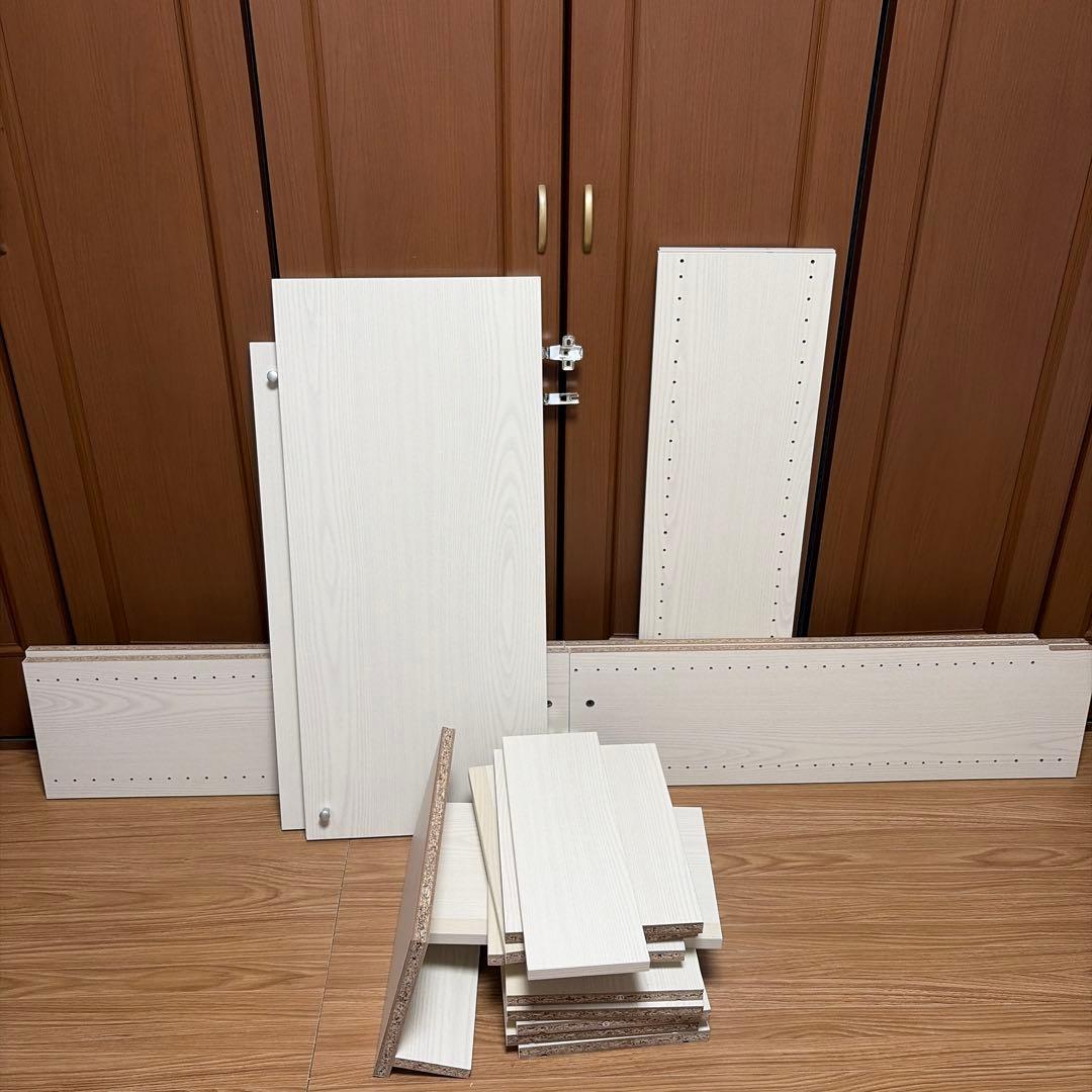 【現地引き取り】SANGO 山五(さんご) 天井突っ張り耐震本棚 扉付き