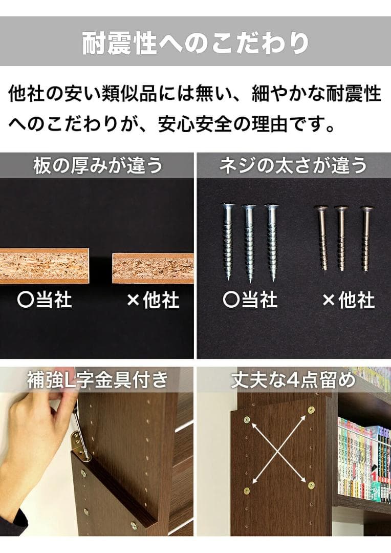 【現地引き取り】SANGO 山五(さんご) 天井突っ張り耐震本棚 扉付き