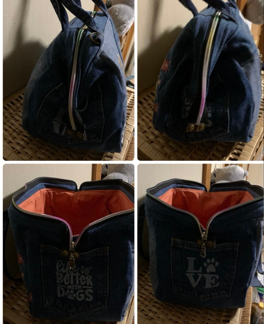 【キンザン号】ボディバッグ(小)×2、ワイヤー口金ボストンバッグ(L)×2