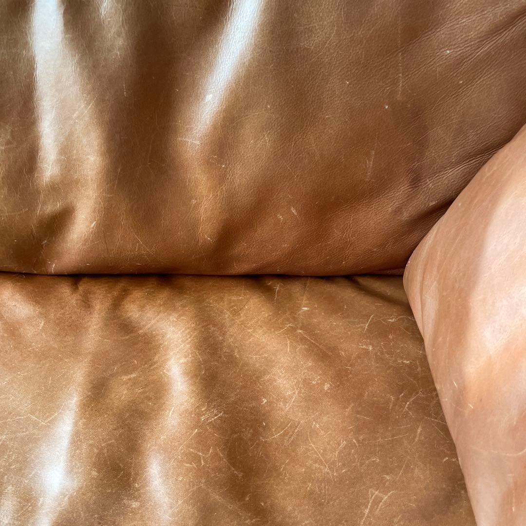 ACTUS アクタス five by five ソファ 3人掛け 革 オットマン