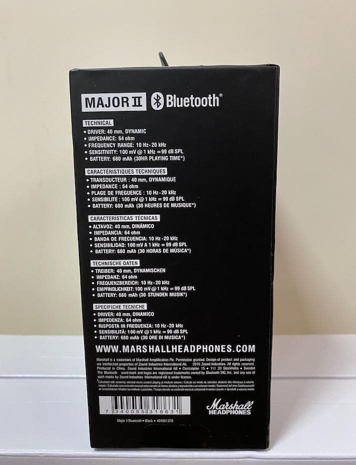 Marshall Major II ワイヤレス / 有線 ヘッドホン