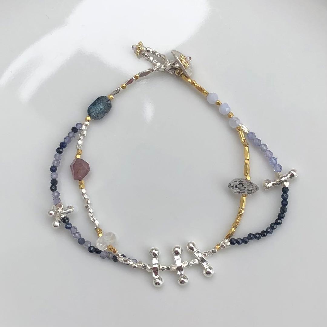 天然石とカレンシルバーのブレスレット