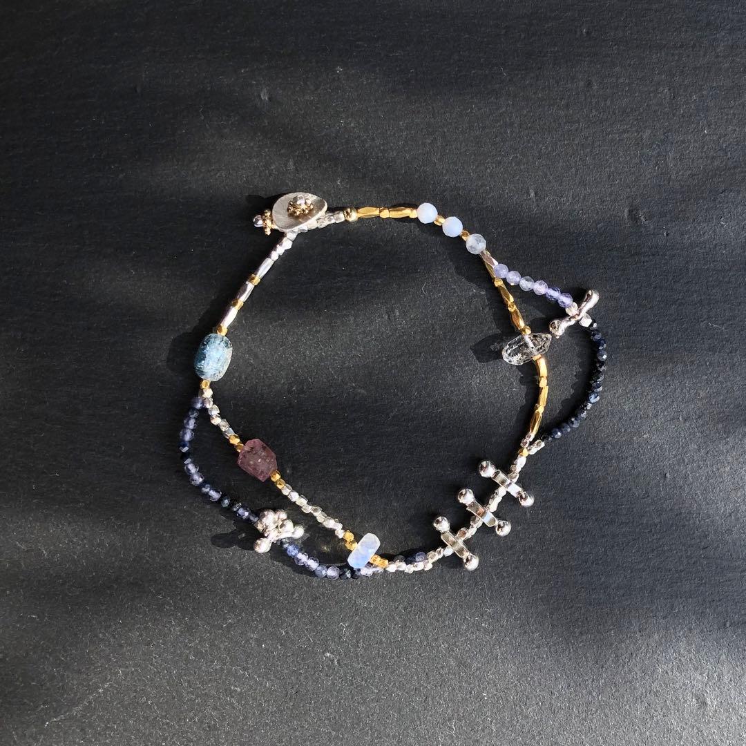 天然石とカレンシルバーのブレスレット