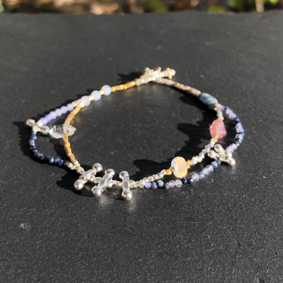 天然石とカレンシルバーのブレスレット