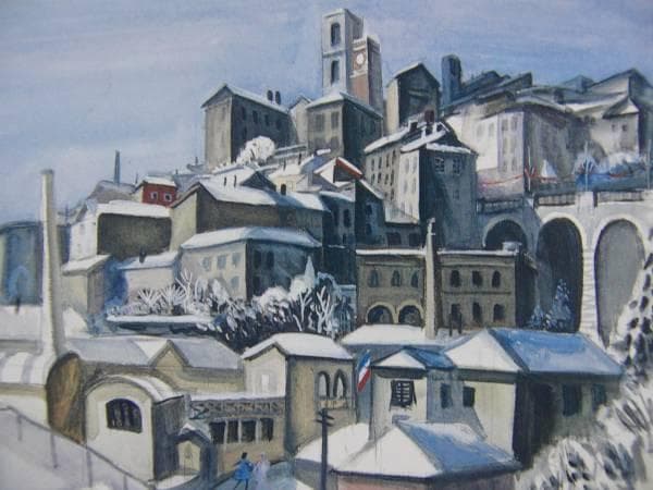 中西 利雄、雪の風景、希少な額装用画集より、美品、新品額装付