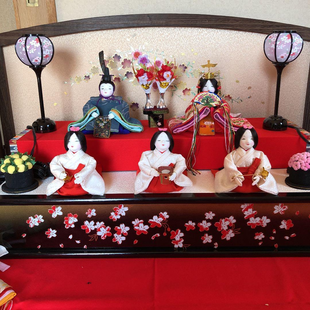 手作り　お雛様　五人飾り