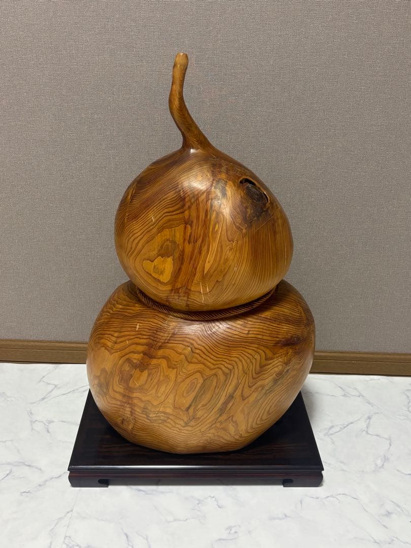 特大サイズ 布袋様・大黒天 瓢箪型 縁起物 七福神 縁起 木製 当時物 木彫り