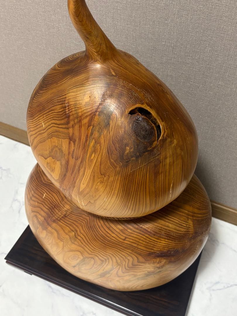 特大サイズ 布袋様・大黒天 瓢箪型 縁起物 七福神 縁起 木製 当時物 木彫り