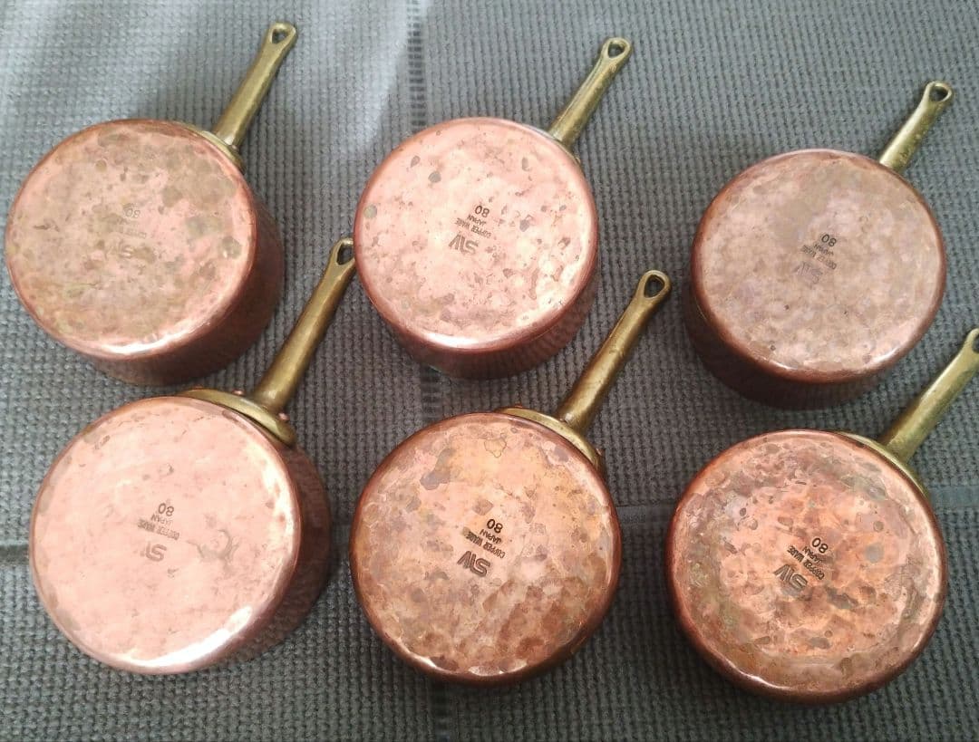 か*に様 銅　片手鍋6個セット