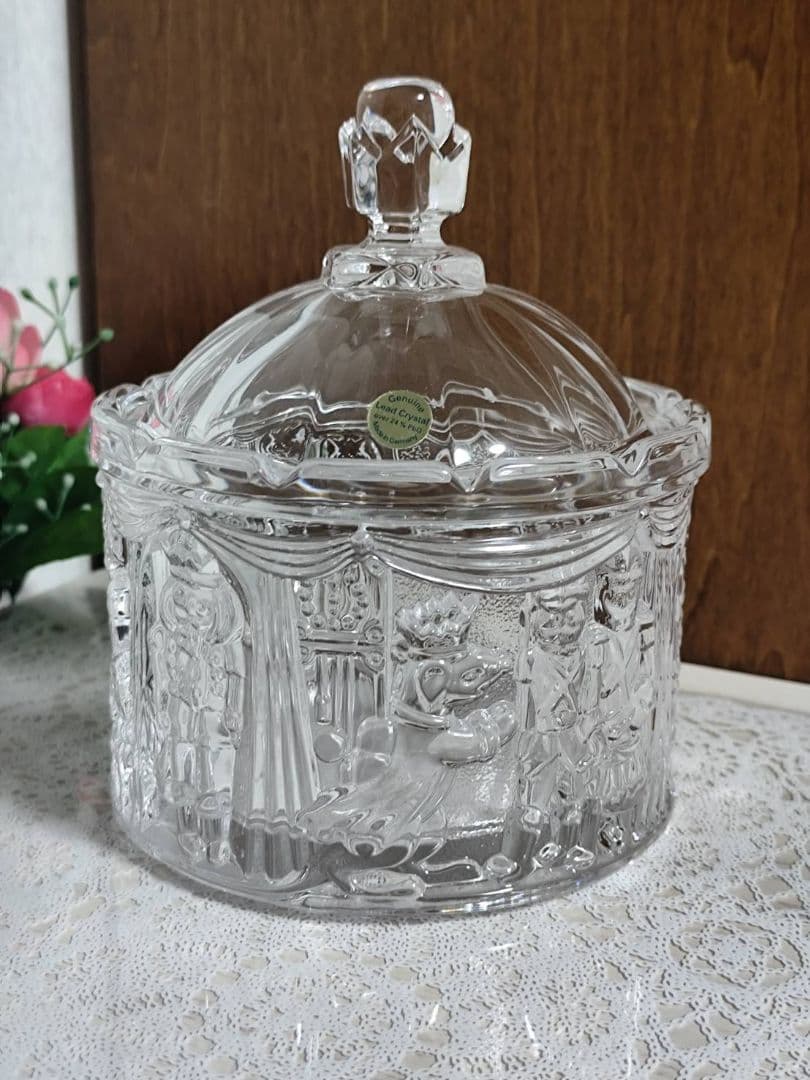 クリスタルガラス くるみ割り人形 バレエ 蓋付き キャンディジャー ドイツ