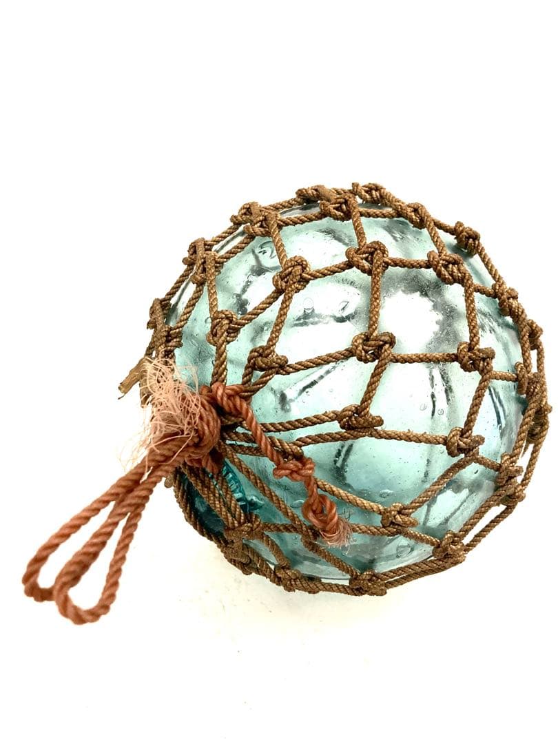希少　ヴィンテージ　ガラス玉（浮き玉）コールタールロープ網付き　3個セット